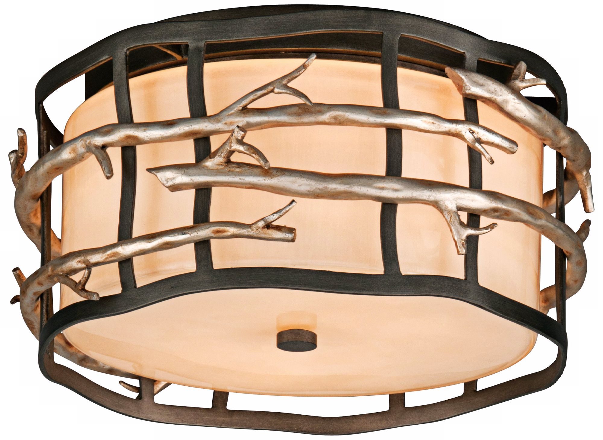 Adirondack 13" Wide Rustic Silver Leaf Ceiling Light W4493 Lamps Plus