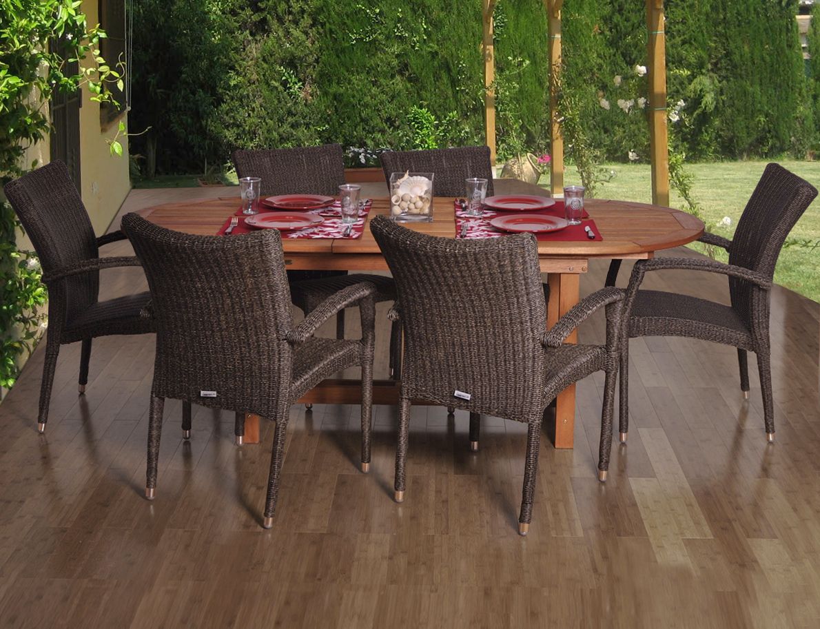 Santa Fe Deluxe Extendable 7Piece Patio Dining Set X6249 Lamps Plus