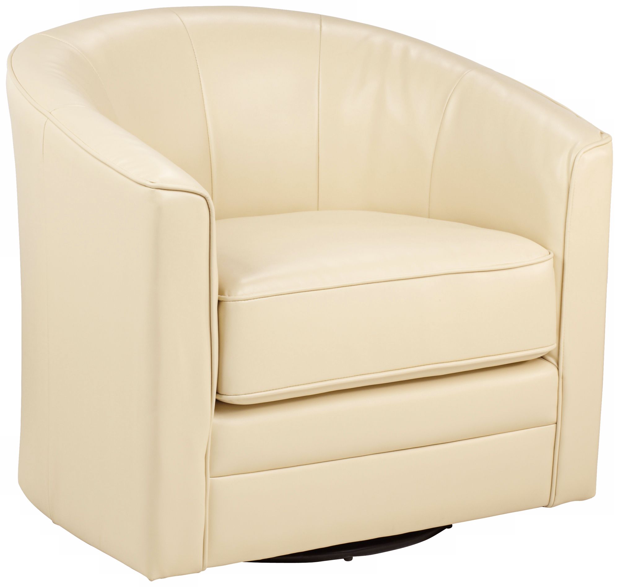 Keller Ivory Bonded Leather Swivel Club Chair Y1426 Lamps Plus
