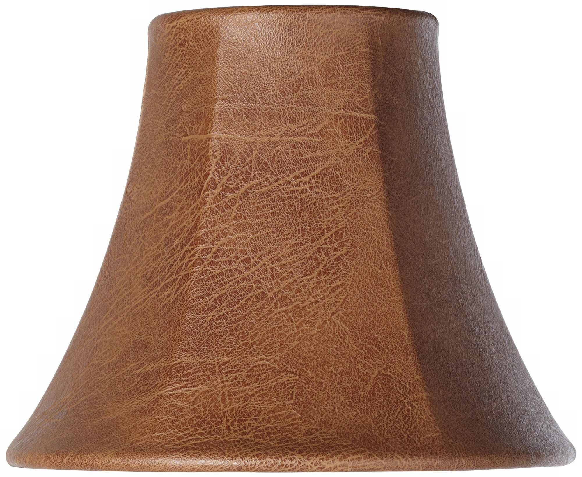 Brown Faux Leather Lamp Shade 3x6x5 (ClipOn) Y1843 Lamps Plus