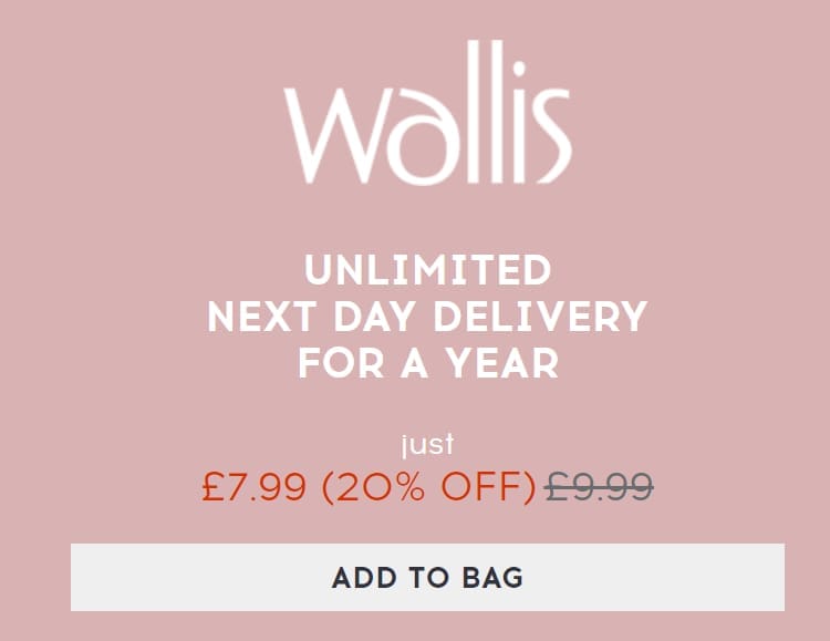 Wallis Up To 80 Off Clearance + £7.99 Next Day Delivery Pass at Wallis