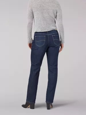 Womens Fleece Lined Relaxed Fit Jeans Straight Leg Lee®
