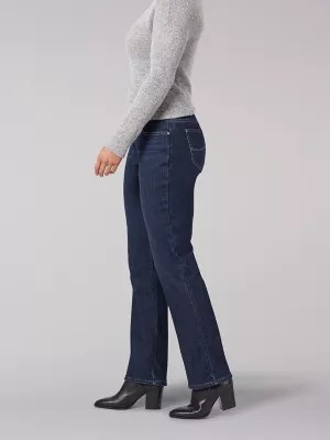Womens Fleece Lined Relaxed Fit Jeans Straight Leg Lee®