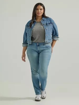 Women Shops Lee Womens Plus Size Legendary Regular Fit Straight Leg