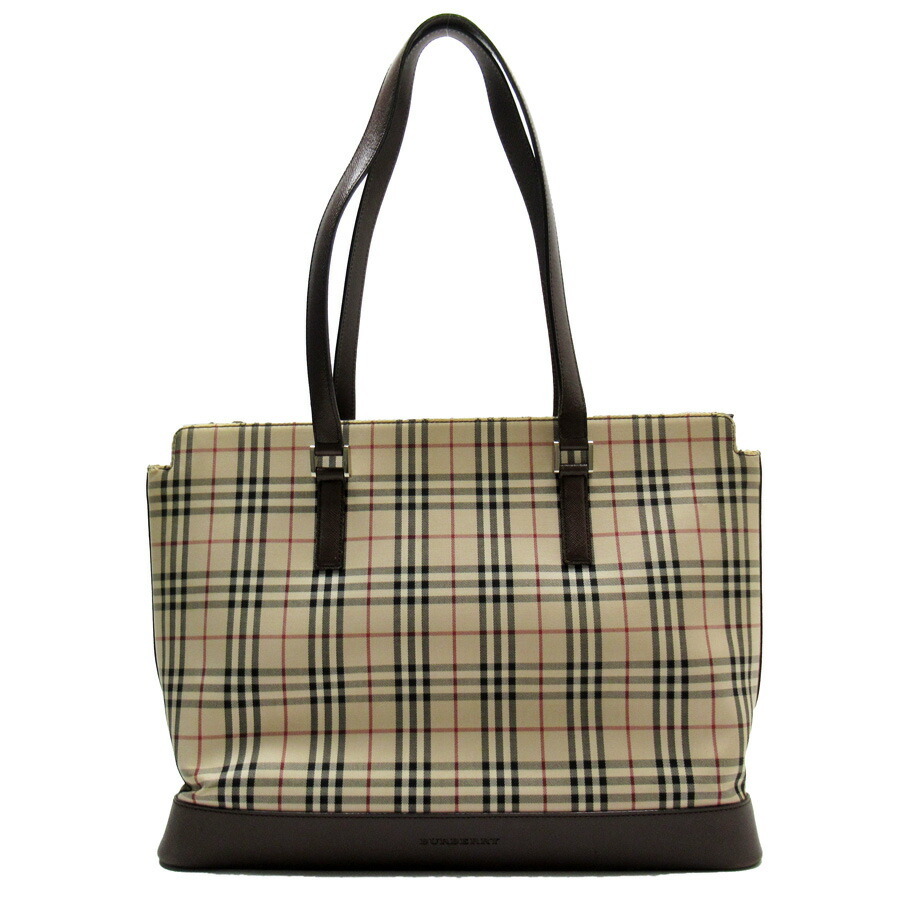 Burberry BURBERRY Shoulder Bag Nova Check Beige Dark Brown Canvas