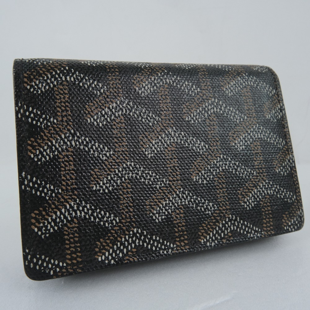 GOYARD card case PVC coated canvas black men's business holder