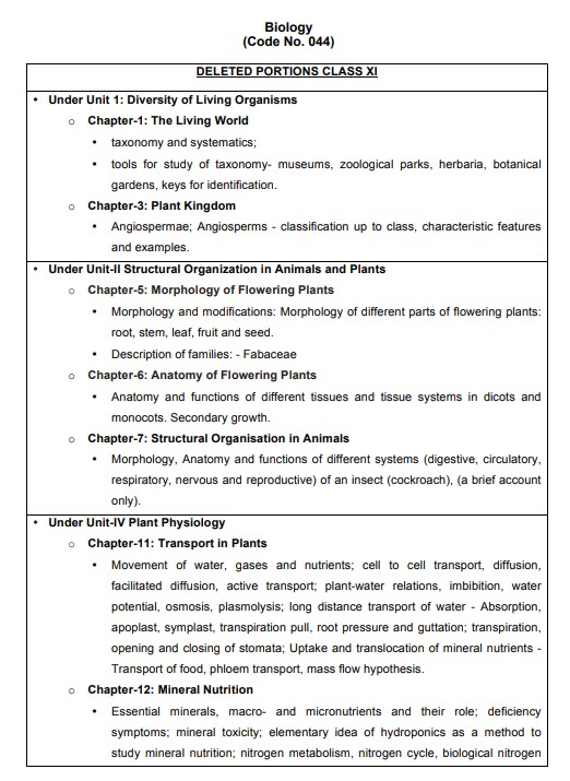 CBSE Class 12 Check deleted chapters for Arts, Science, Commerce