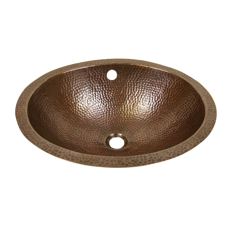 Shop Barclay Hammered Antique Copper Undermount Oval Bathroom Sink with