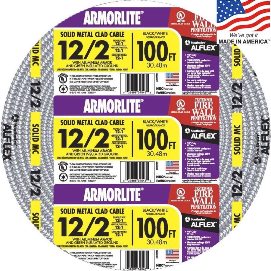 Shop 100ft 12/2 Aluminum MC Cable at