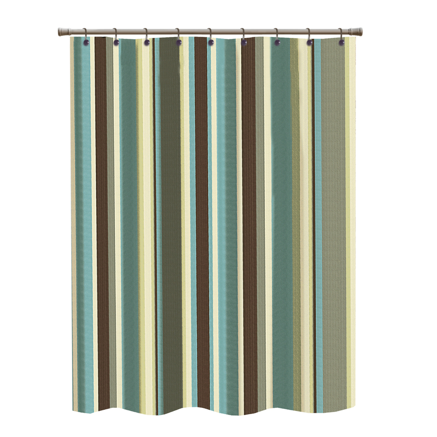 Shop Polyester Multicolor Striped Shower Curtain at