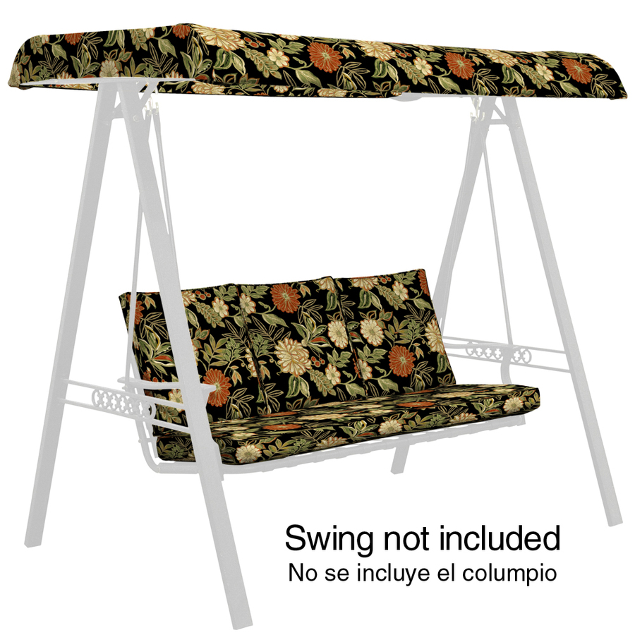 Shop Arden Outdoor Floral Black Swing Cushion with Canopy ... (900 x 900 Pixel)