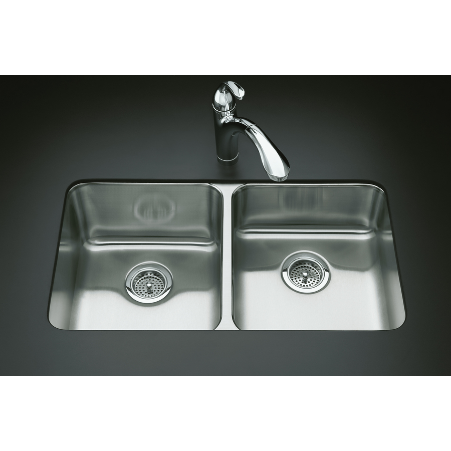 Shop KOHLER Undertone Stainless Steel DoubleBasin DropIn Kitchen Sink