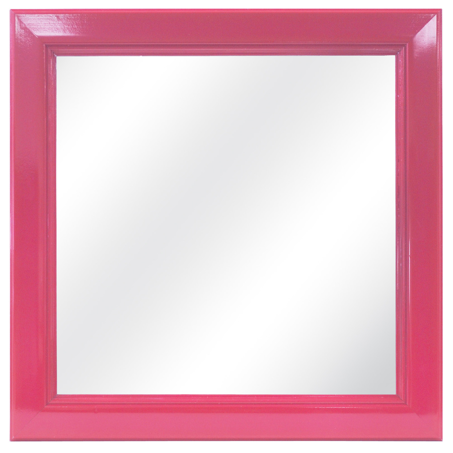 Shop Style Selections 16in x 16in Pink Square Framed Wall Mirror at