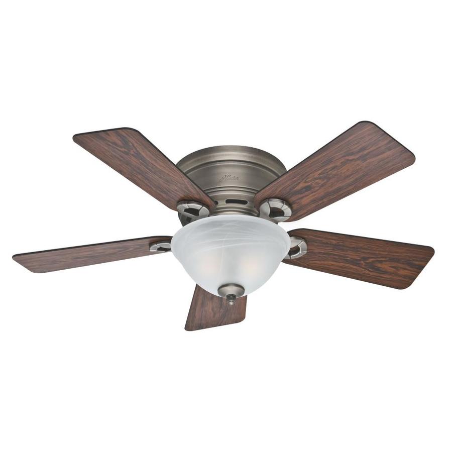 Shop Hunter Conroy 42in Antique Pewter Flush Mount Ceiling Fan with