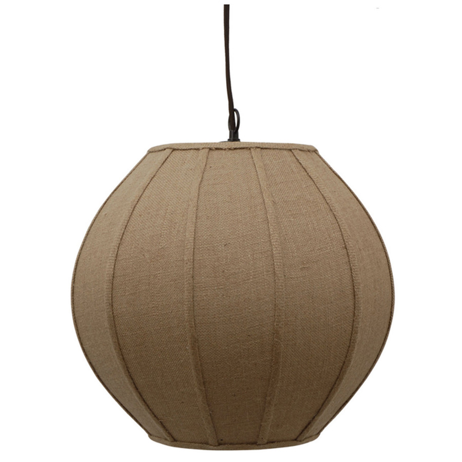 Shop Portfolio Burlap 17in W Tan Pendant Light with Fabric Shade at