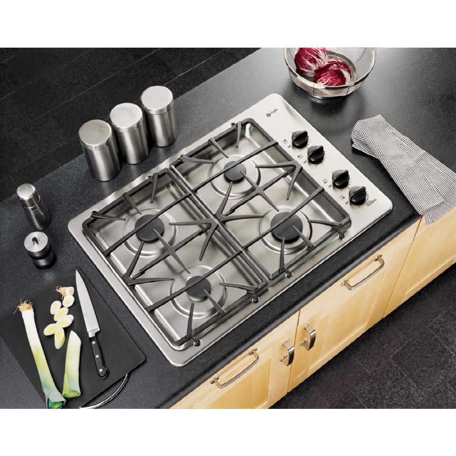 Shop GE Profile 4Burner Gas Cooktop (Stainless) 30in; Actual