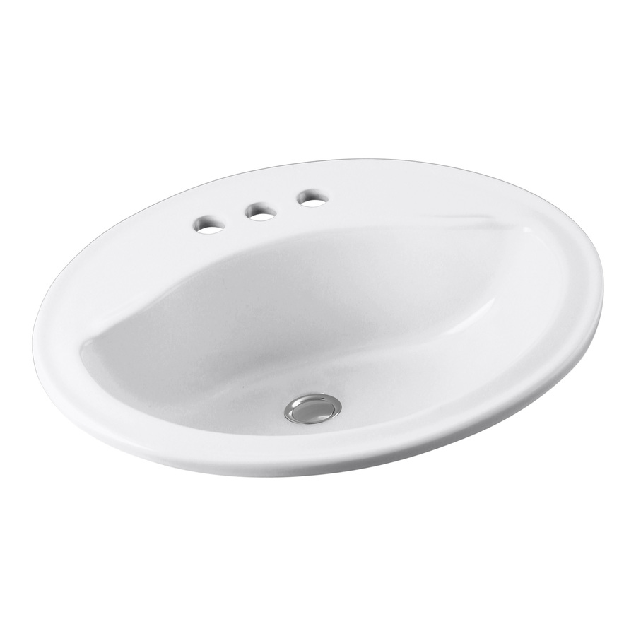 Shop Sterling Sanibel White DropIn Oval Bathroom Sink with Overflow at