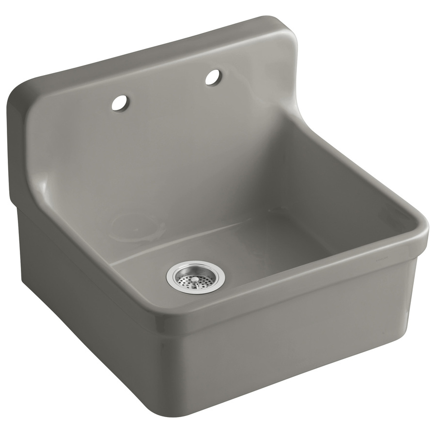 Single Basin Porcelain Kitchen Sink Shop KOHLER Gilford SingleBasin Dropin Porcelain Kitchen Sink at