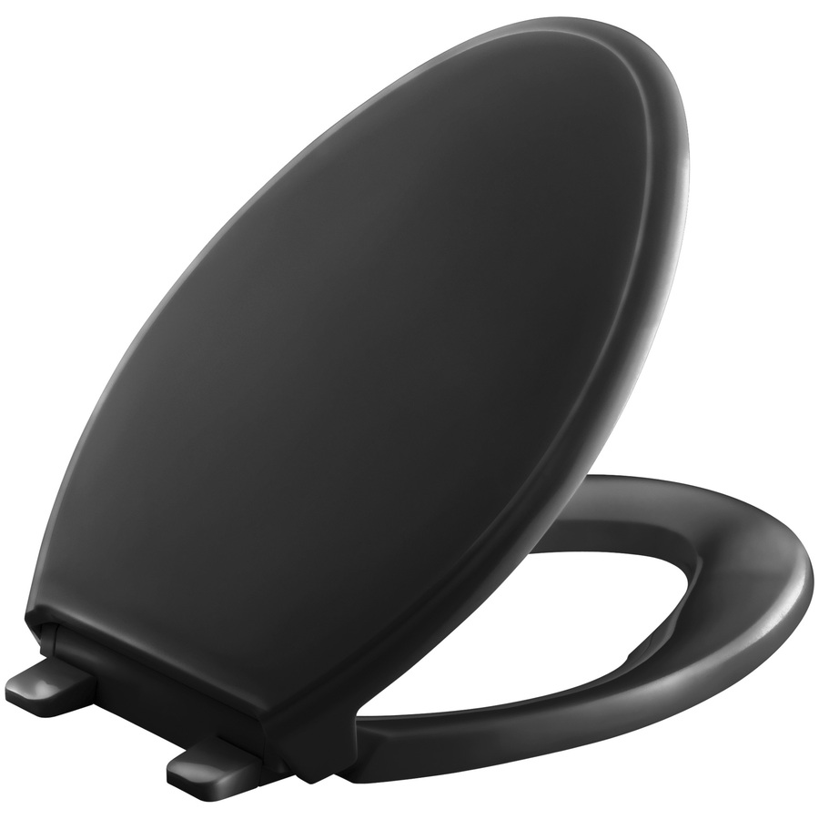 Shop KOHLER Glenbury Black Black Plastic Elongated Toilet Seat at