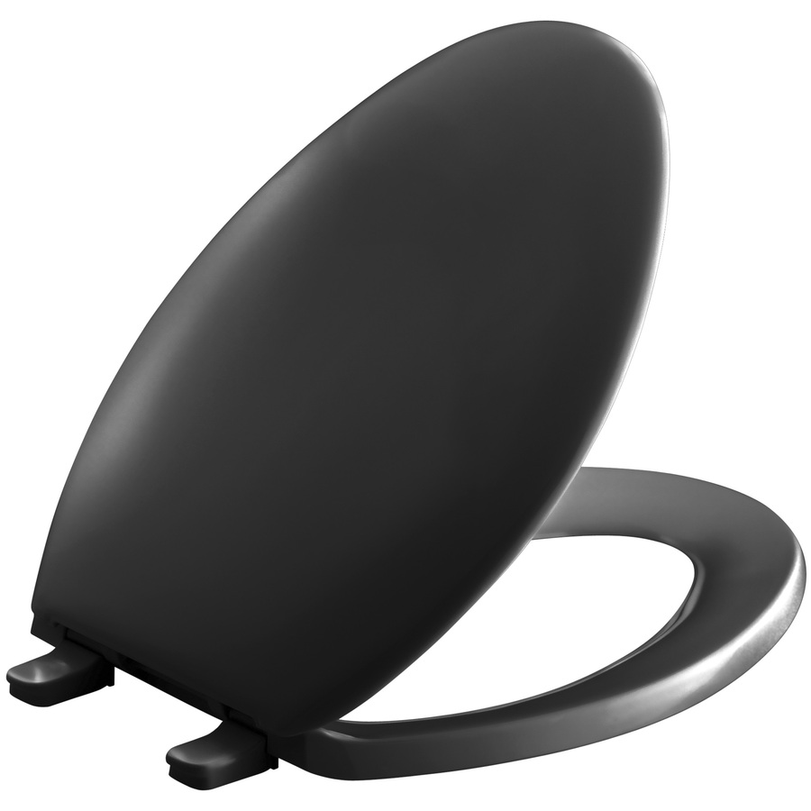 Shop KOHLER Bancroft Black Black Plastic Elongated Toilet Seat at