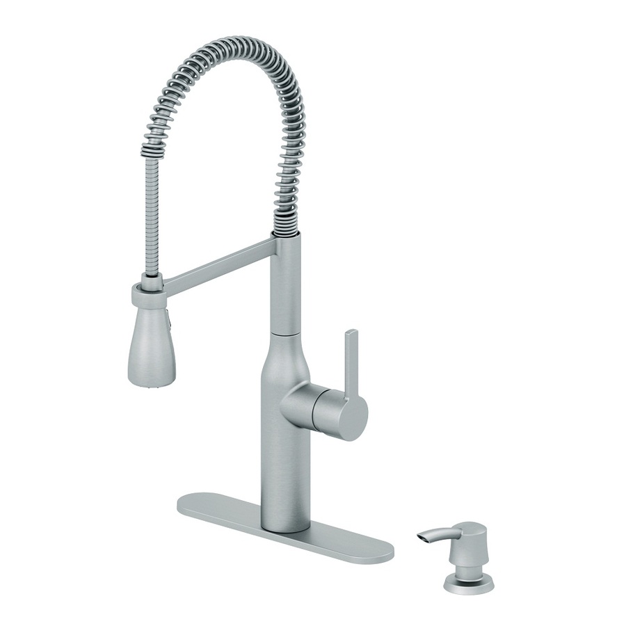 Shop AquaSource Stainless Steel PullDown Kitchen Faucet