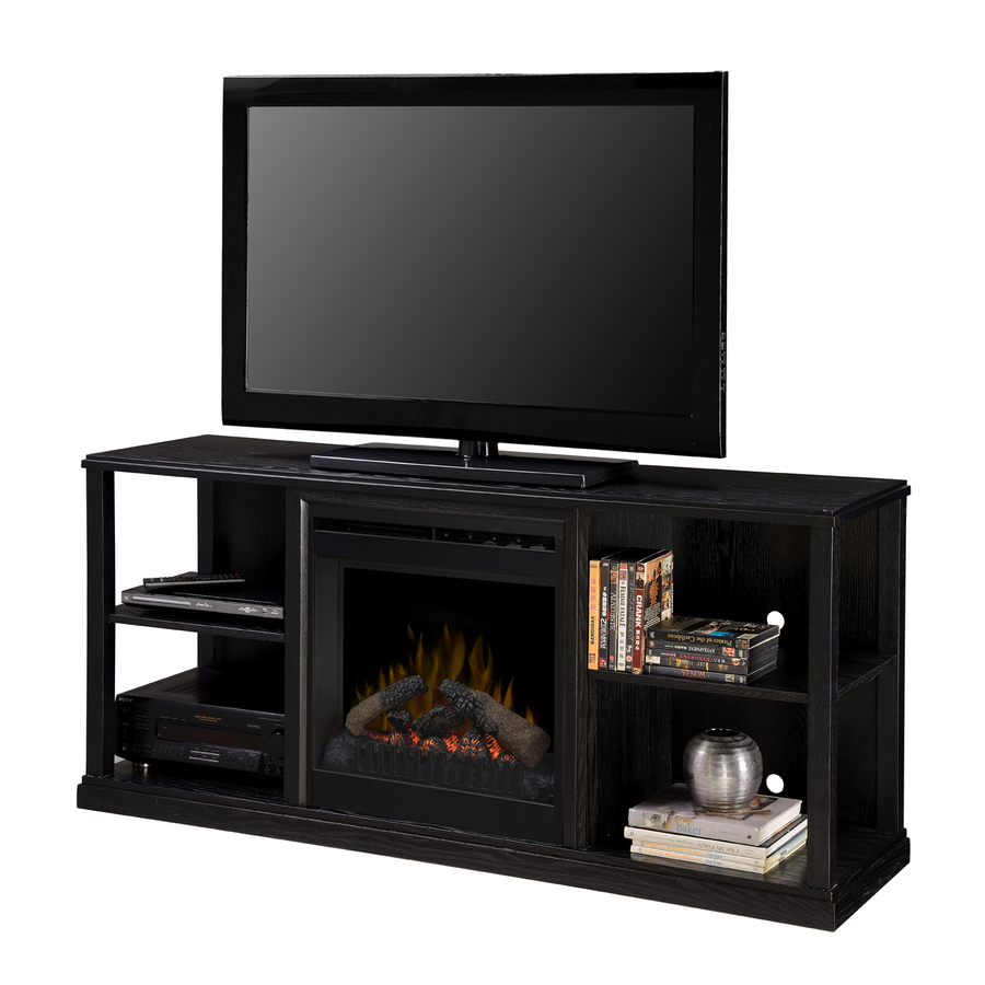 Shop Dimplex 61in W Black Ash Wood Media Console Electric Fireplace