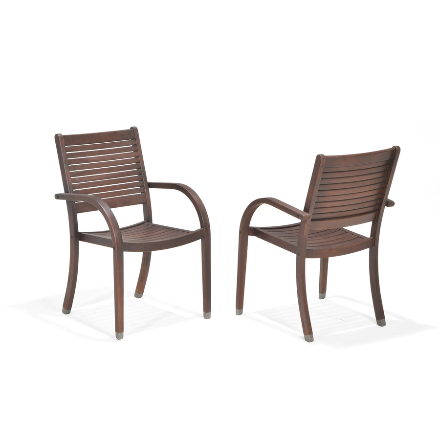 Allen Roth Dining Patio Chairs Shop allen + roth Set of 2 Woodwinds SlatSeat Wood Patio Dining Chairs