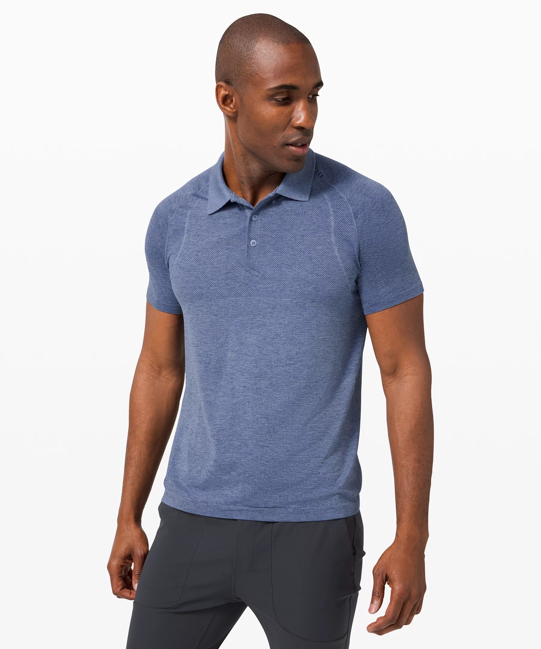 Lululemon Metal Vent Tech Polo Shirt 2.0 In Midnight Shadow/tempest