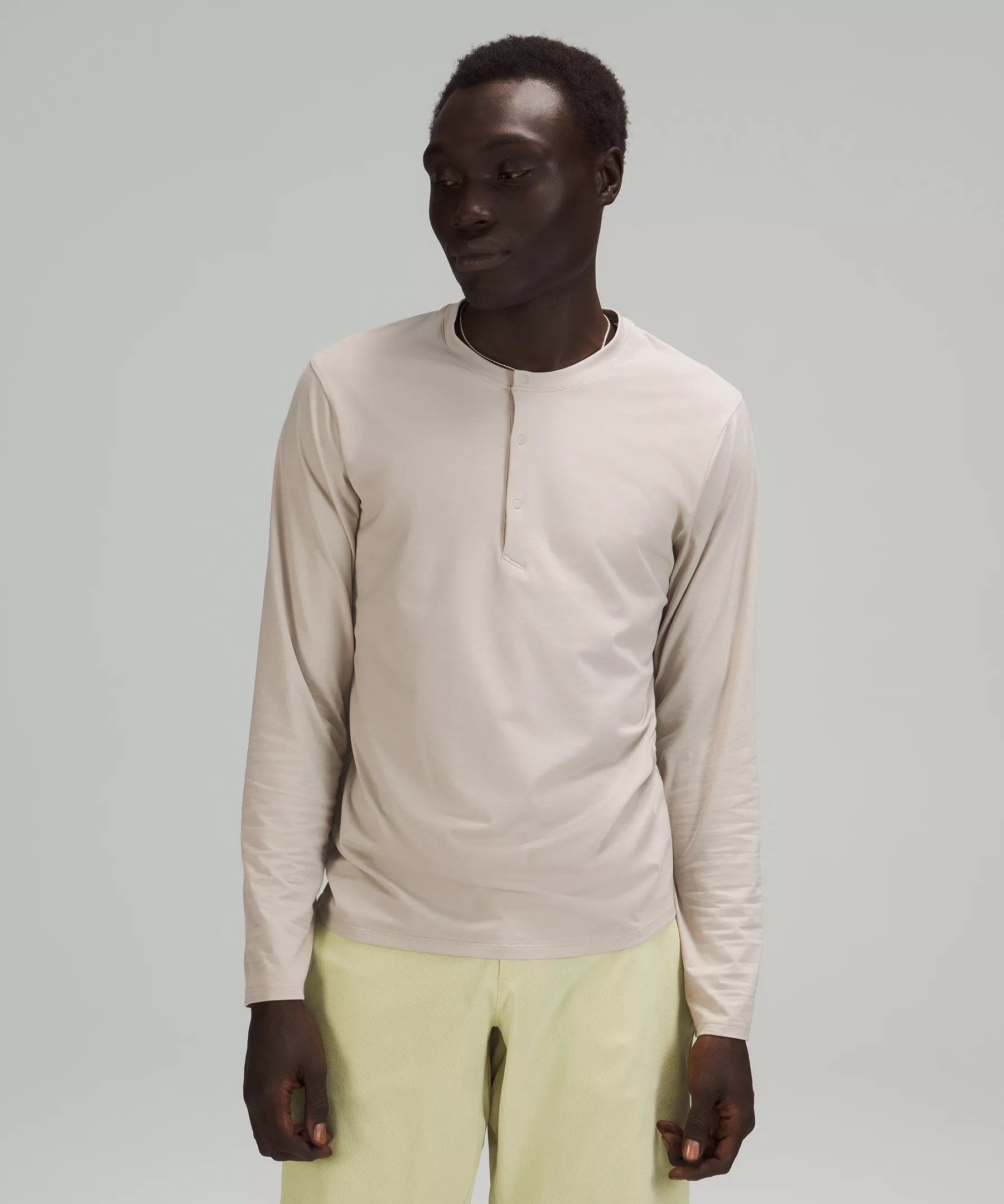 Lululemon The Fundamental Long Sleeve Henley In Raw Linen ModeSens