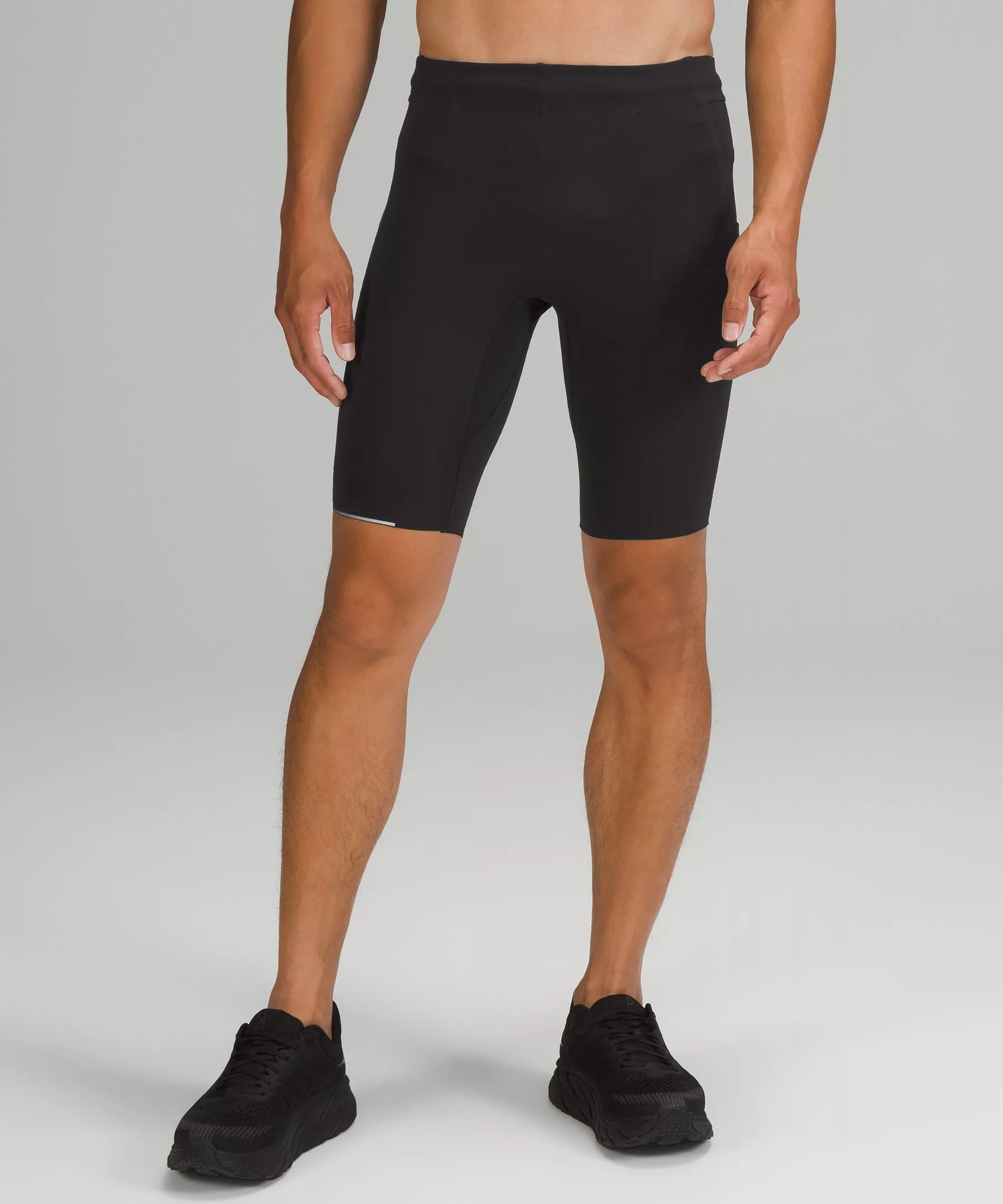 lululemon Men's Surge Warm Half Tight Shorts 10" Color Black