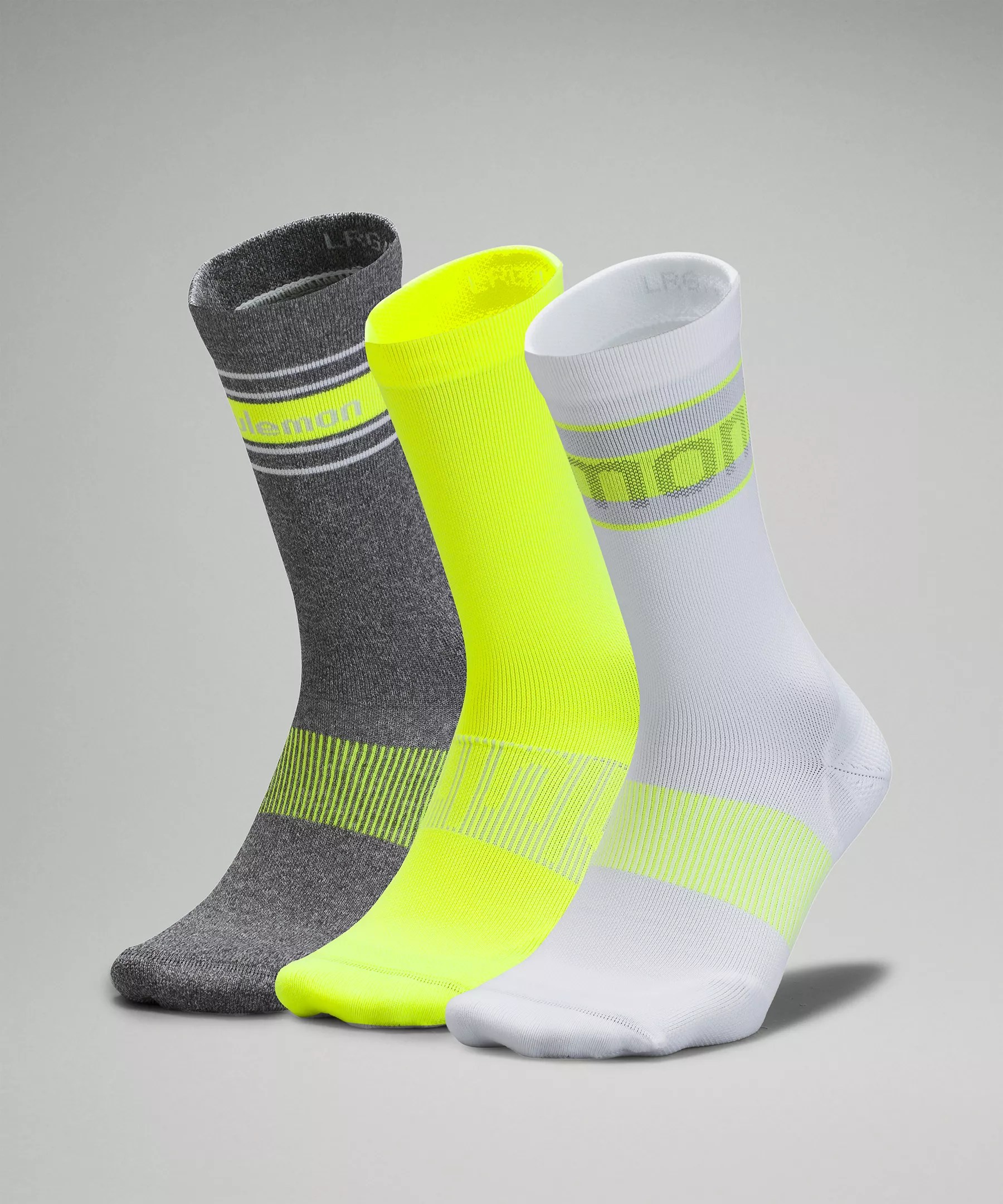 Lululemon Men's Power Stride Crew Socks 3 Pack Stripe ModeSens