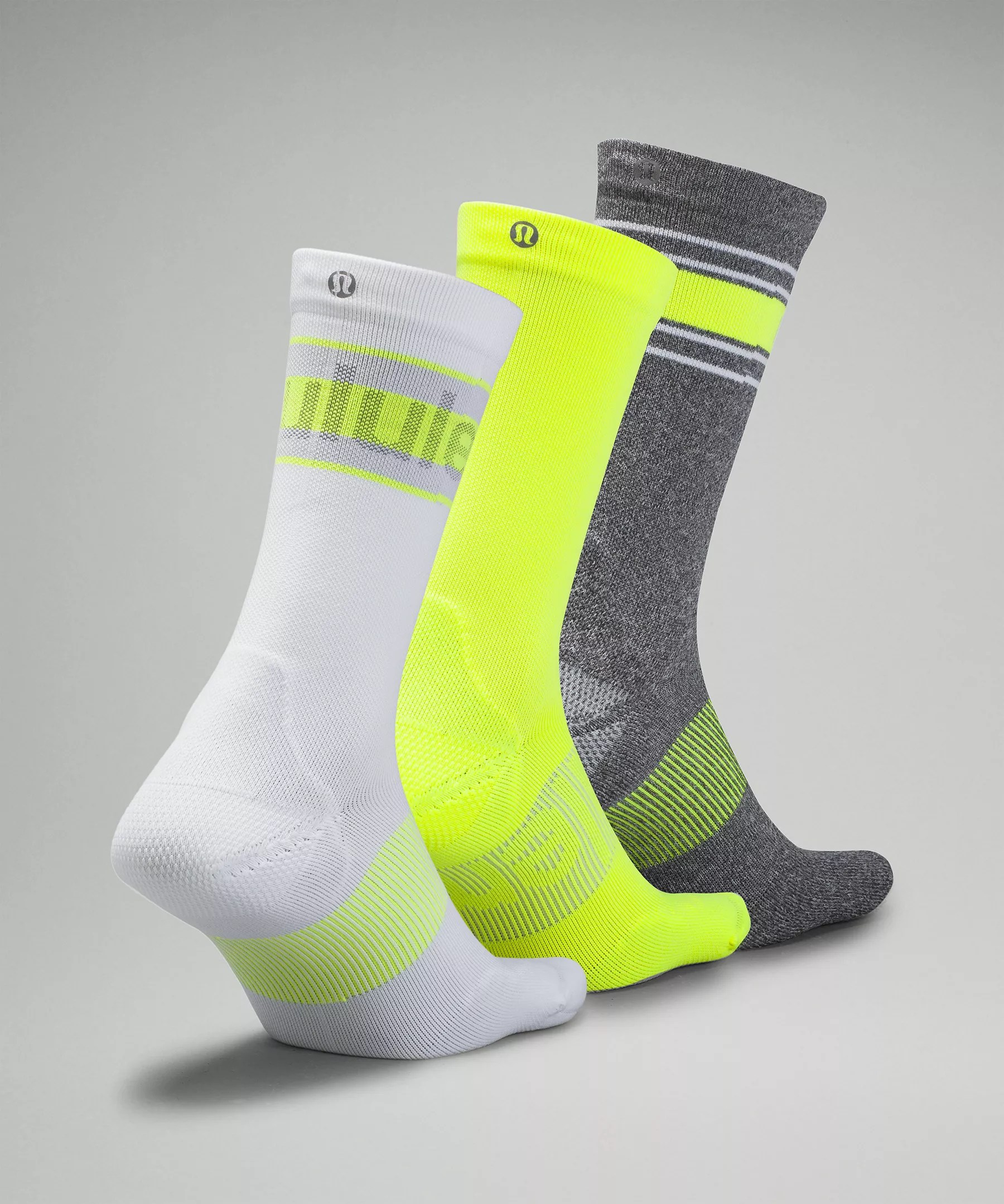 Lululemon Men's Power Stride Crew Socks 3 Pack Stripe ModeSens