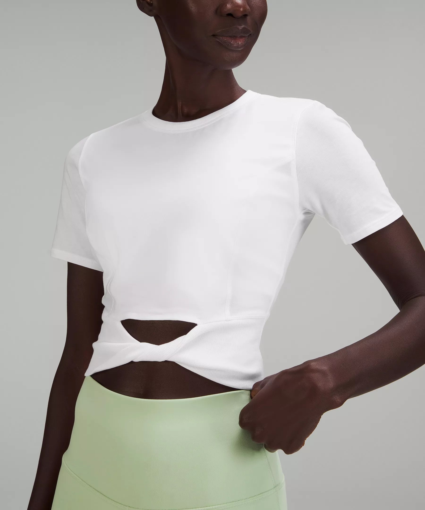 Cropped Cotton RibbedBand Tee lululemon Hong Kong SAR