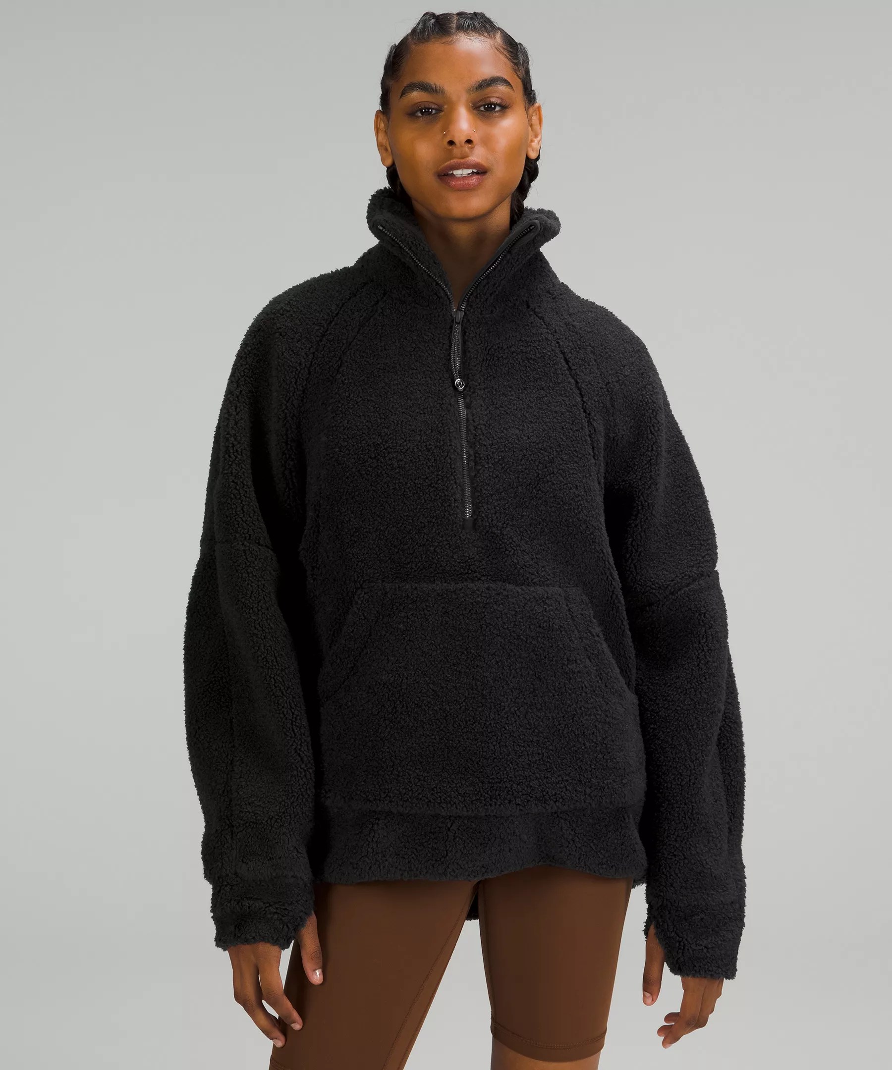 Scuba Oversized Fleece FunnelNeck HalfZip *Long