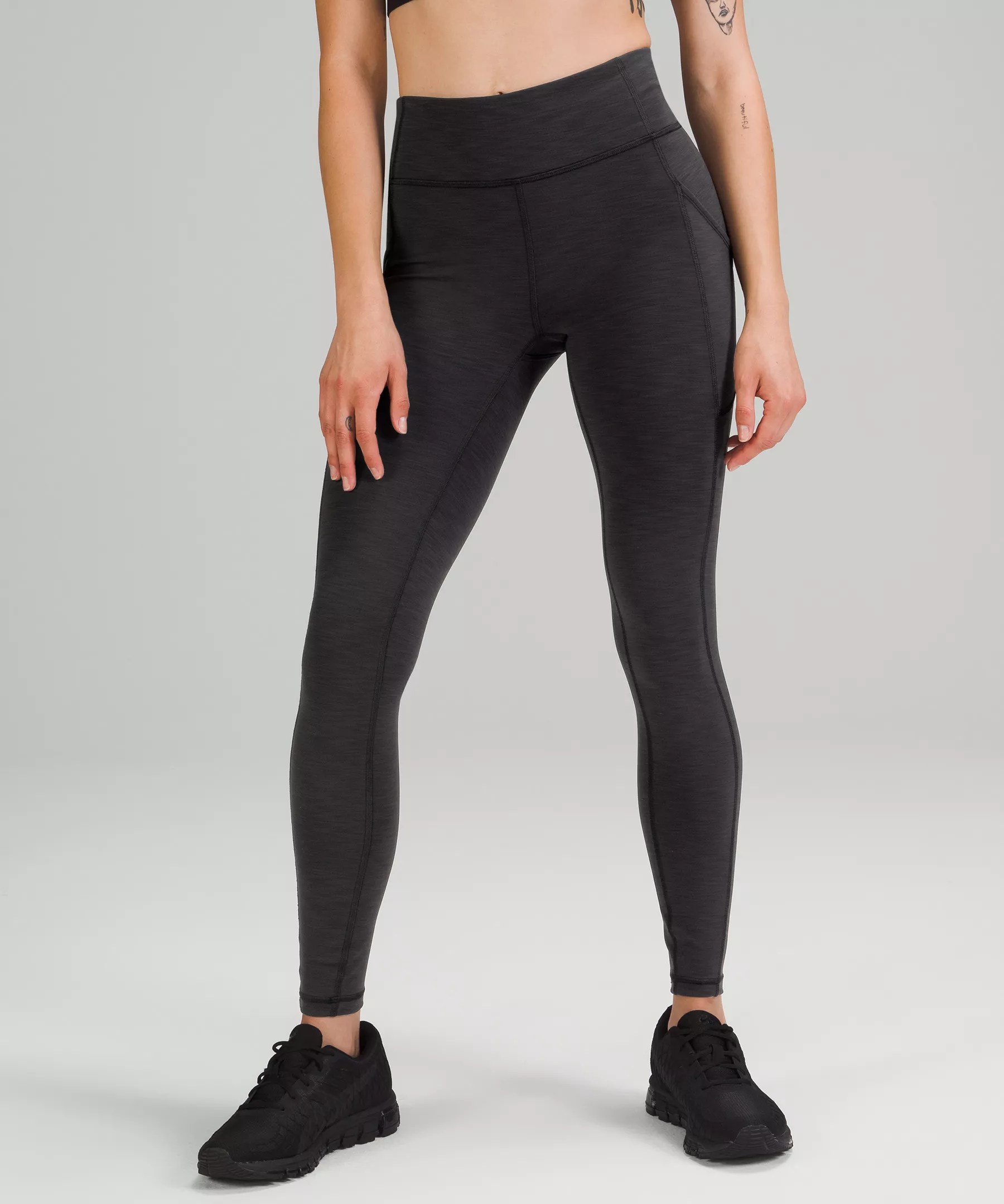 Lululemon Invigorate Highrise Leggings 28" In Heathered Black ModeSens