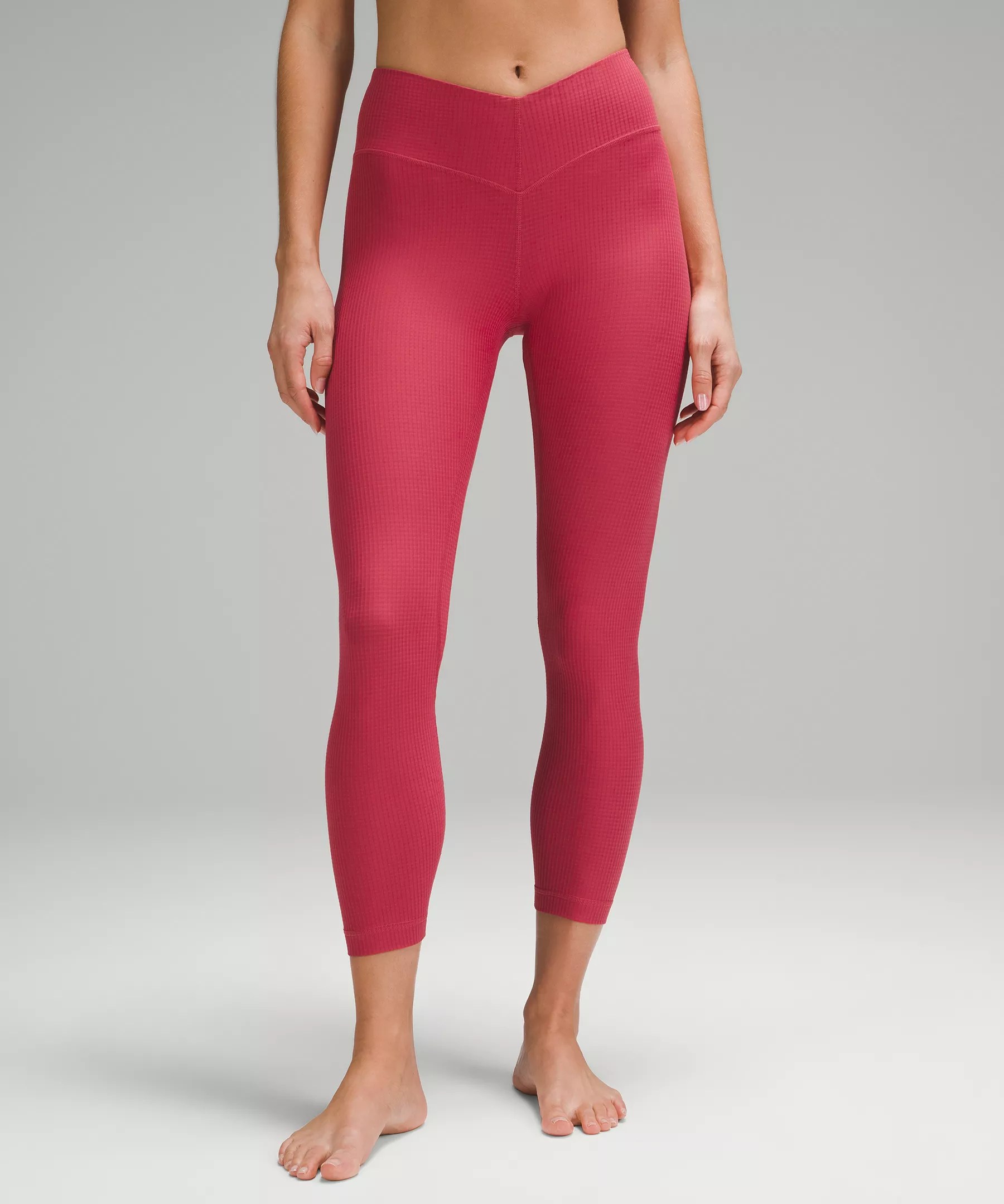 VWaist Yoga Tight 25" *Grid Texture Women's Leggings/Tights