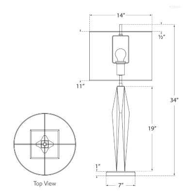 Castle Peak Narrow Table Lamp by Visual Comfort at