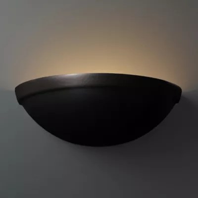 Rimmed Quarter Sphere Wall Sconce by Justice Design Group at