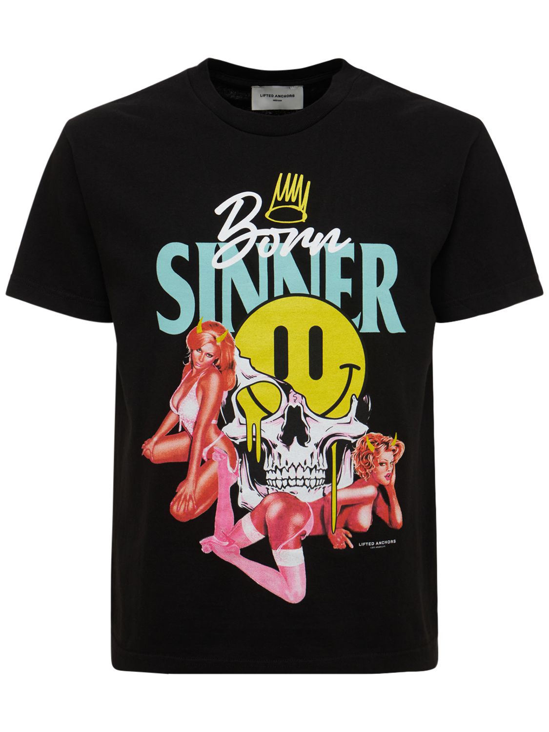 Lifted Anchors Cole Printed Cotton Tshirt In Black ModeSens