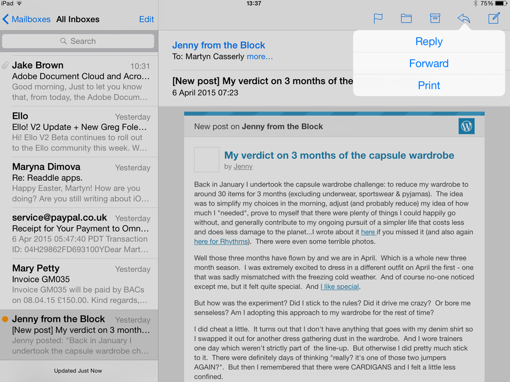 Outlook for iOS 8 vs Apple Mail for iOS Macworld