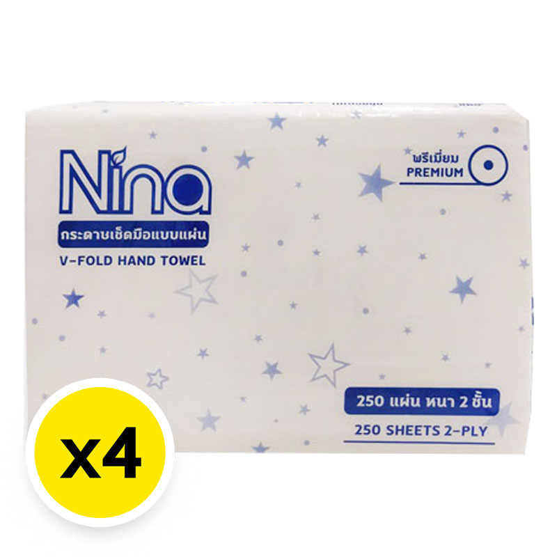 NINA Hand Towel 2 Ply 250 sheets x 4 Makro PRO