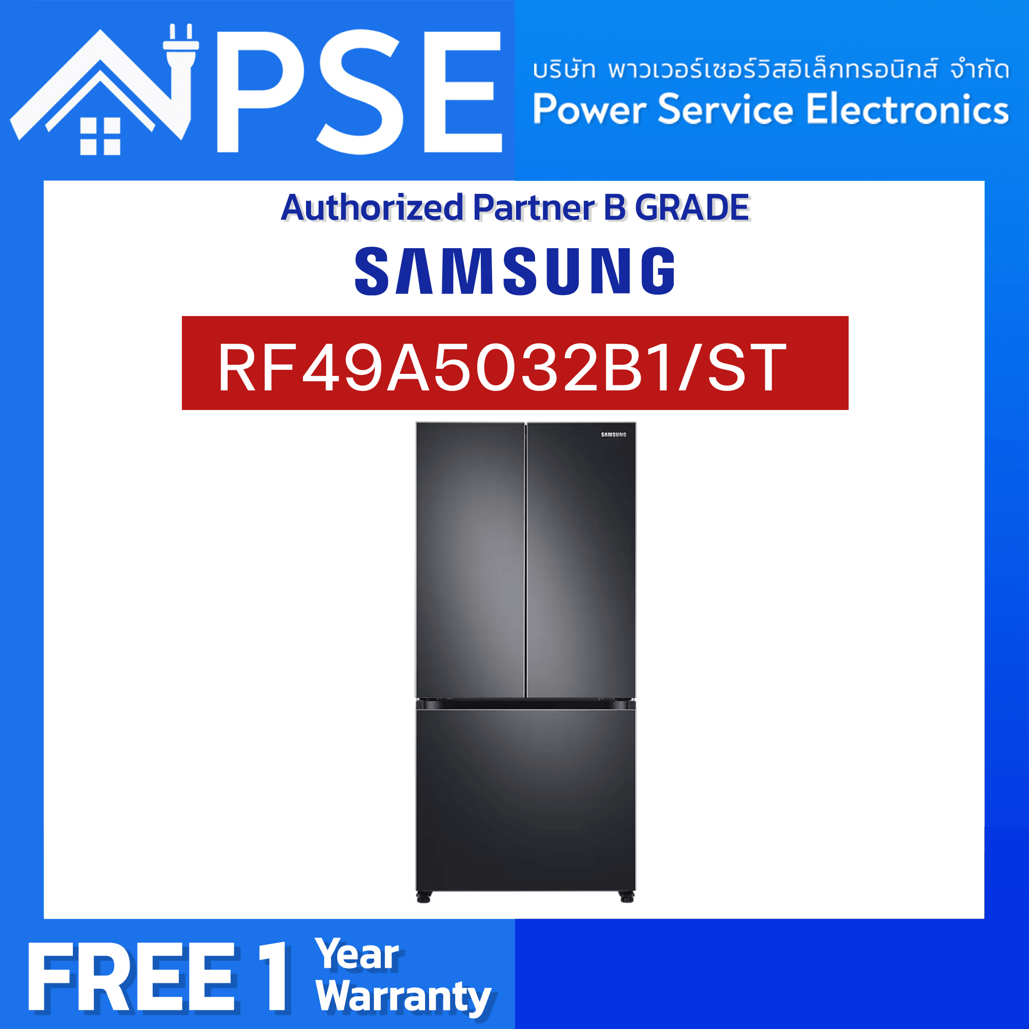 SAMSUNG 3Door Refrigerator 19.4Q Model RF49A5032B1/ST Gentle Black