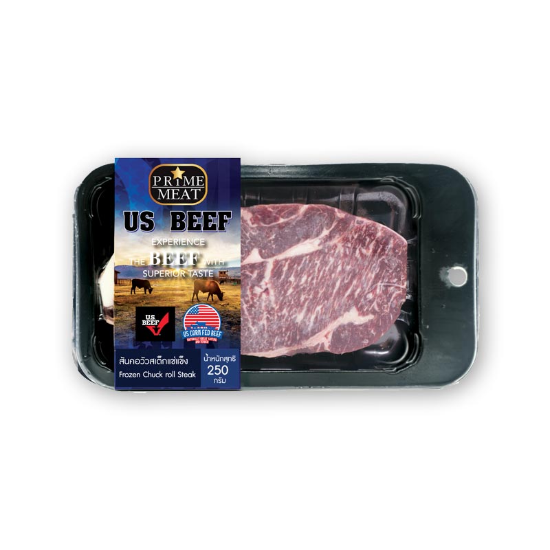 PRIME MEAT Frozen US Beef Choice Grade Chuck Roll Steak 250 g Makro PRO