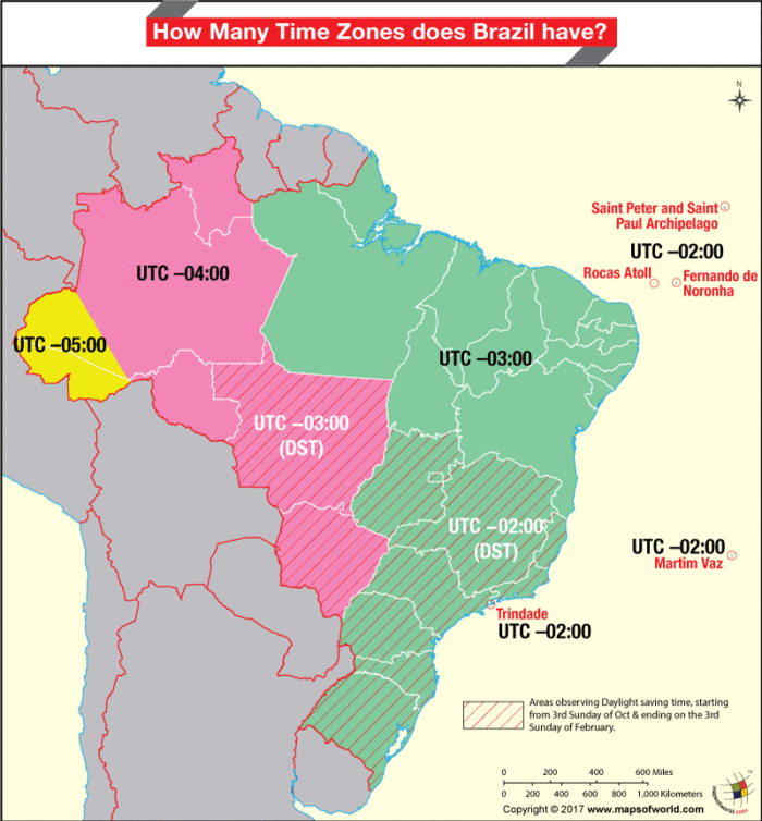 How Many TimeZones does Brazil have? Answers