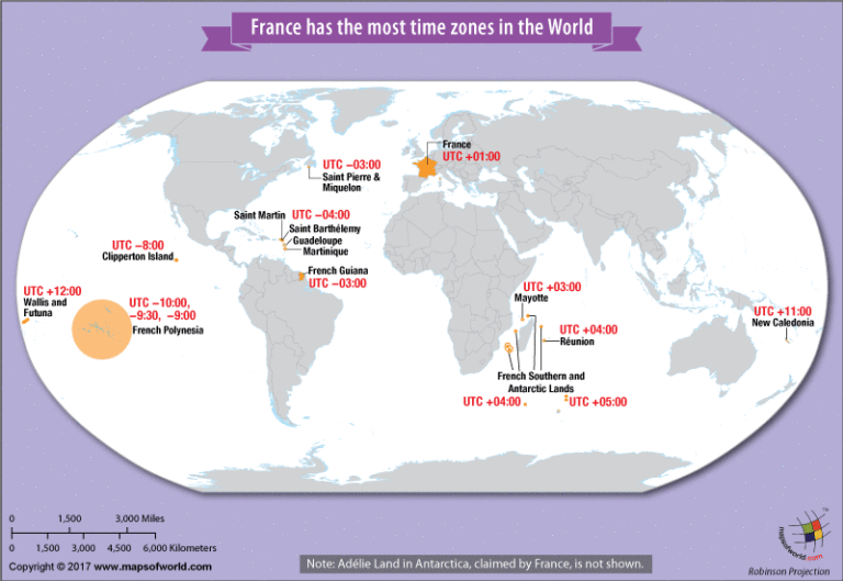 What Country has the Most Time Zones