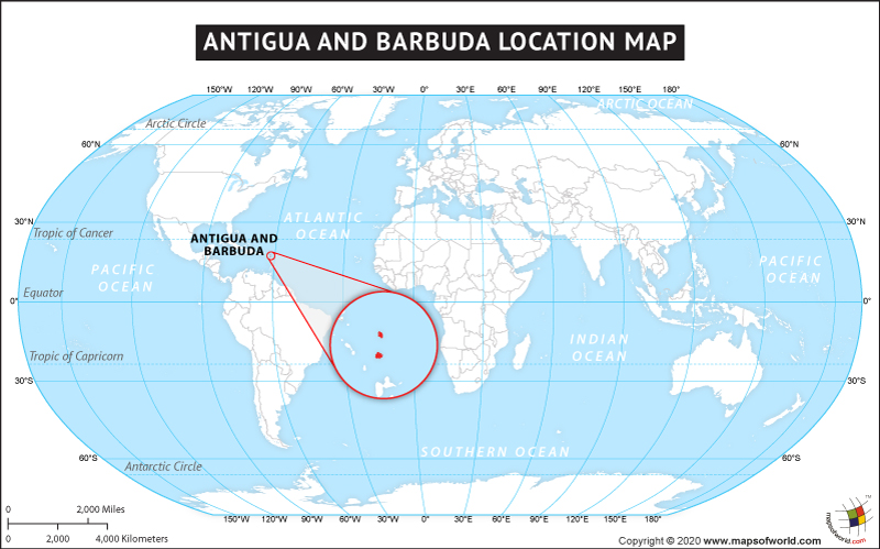 Antigua And Barbuda World Map Where Is Antigua – Mapsofworld.com