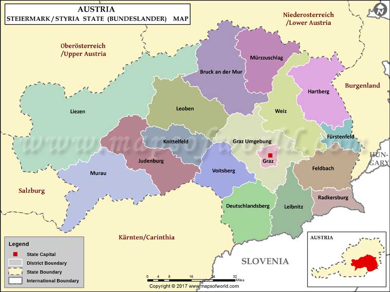 Steiermark Austria Map Steiermark Map