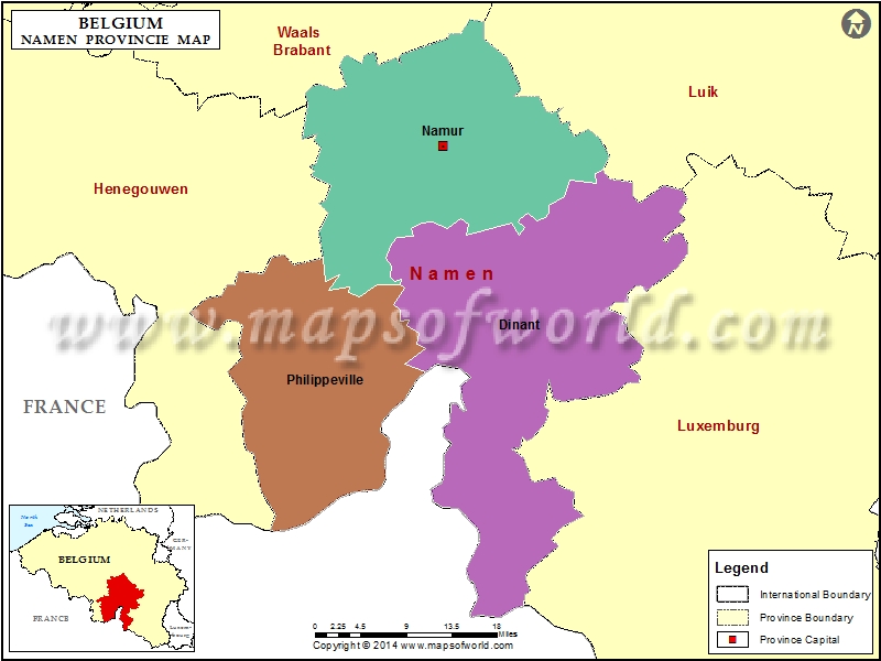 Namur Map Map of Namur Province