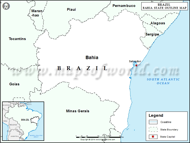 Bahia Map Outline