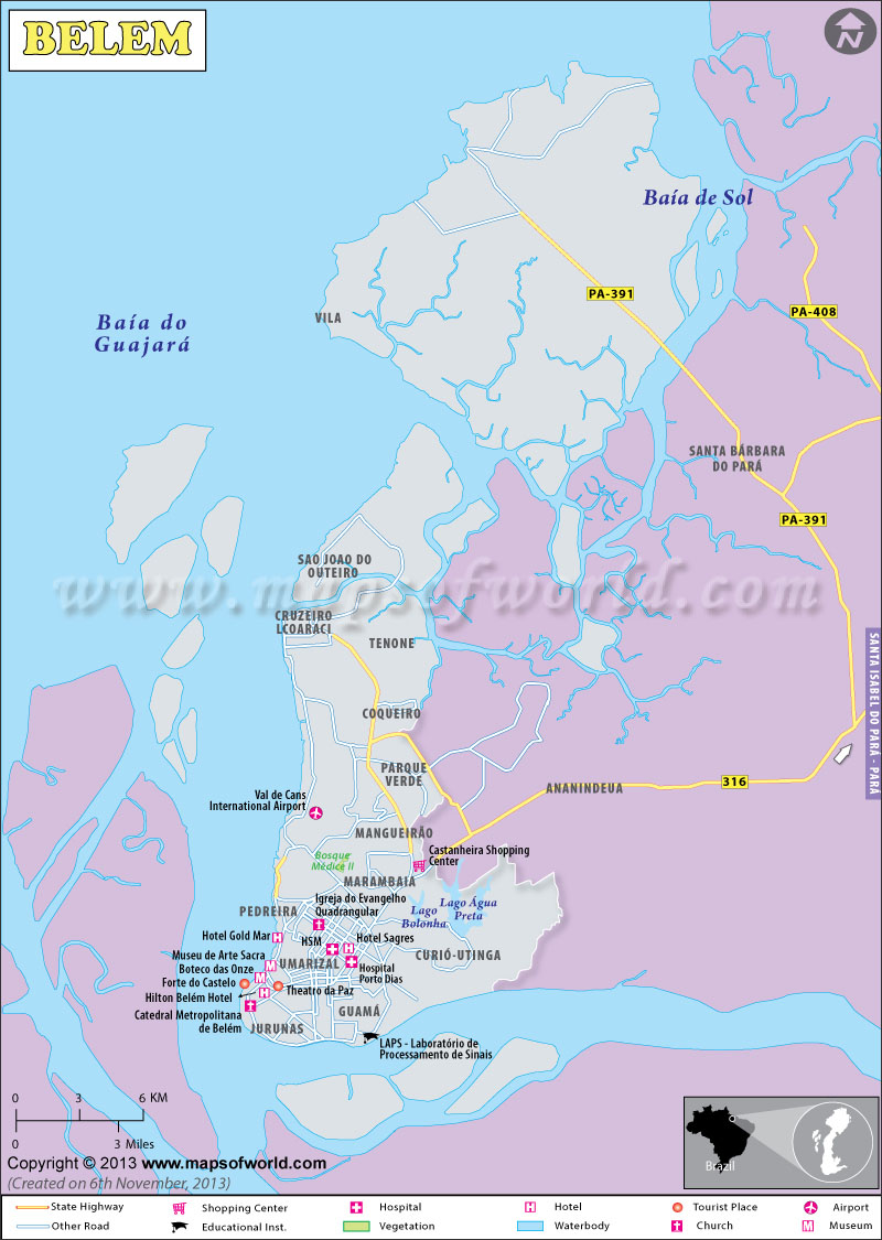 Belem Brazil Map Belem Map